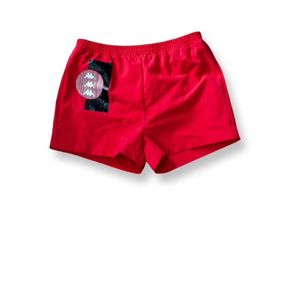 Kappa Boys Swim Trunks Red Colorblock Elastic Waist Lined Mesh Pocket 12 New - Picture 1 of 10